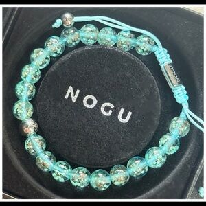 New NOGU Firefly Glass Macrame beaded Bracelet NWOT